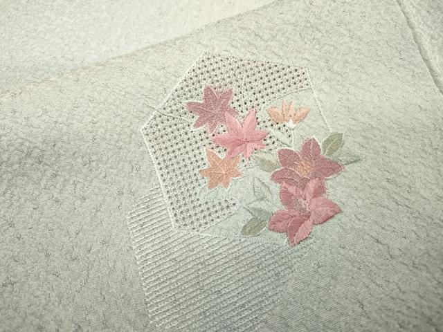 平和屋着物▼中国三大刺繍 スワトウ刺繍 汕頭刺繍 総刺繍 訪問着 亀甲紗綾形花文 暈し染 正絹 逸品 DABG5907fe
