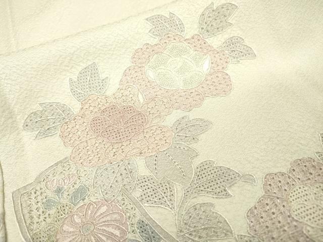 平和屋着物▼中国三大刺繍 スワトウ刺繍 汕頭刺繍 相良刺繍 総刺繍 訪問着 短冊吉祥花文 正絹 逸品 DABG5914fe