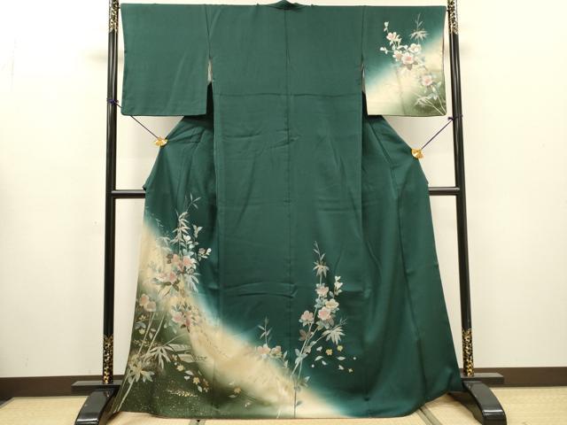 平和屋着物▽訪問着 螺鈿 渡り舟枝花文 暈し染 金銀