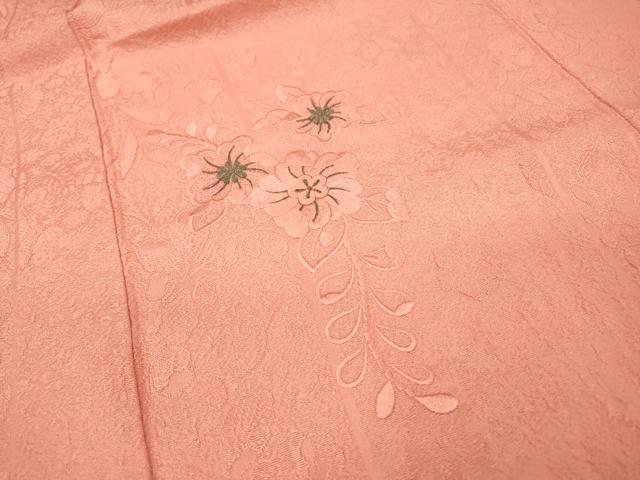 平和屋着物▼豪華色留袖 総刺繍 辻が花 銀糸 紅梅色 正絹 逸品 DABG5919fe