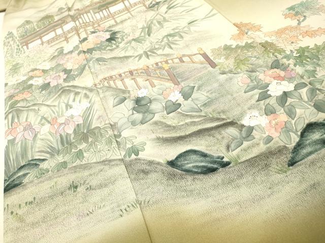 平和屋着物▼豪華色留袖 作家物 手描き 藤紅染 東海道 暈し染 正絹 逸品 DABG5922fe