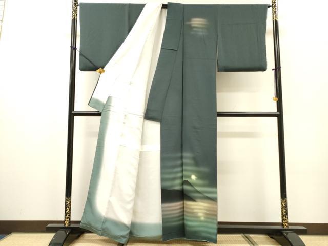平和屋着物▼訪問着 重ね山風景文 暈し染 正絹 逸品 DABG5929fe