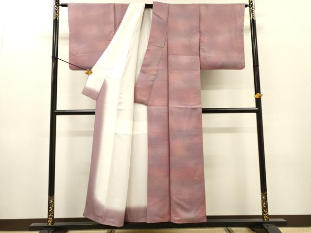 平和屋着物▼上質な小紋 作家物 本草木ぞめ 霞文 暈し染 正絹 逸品 DABG5938fe