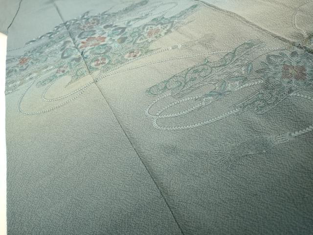 平和屋着物▼中国三大刺繍 スワトウ刺繍 汕頭刺繍 総刺繍 訪問着 正倉院霞吉祥花文 暈し染 正絹 逸品 DABG5965fe