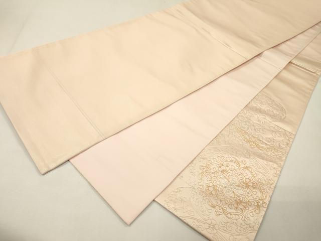 平和屋着物▼太鼓柄袋帯 駒刺繍 総刺繍 正倉院花唐草文 金銀糸 正絹 逸品 DABG5971fe