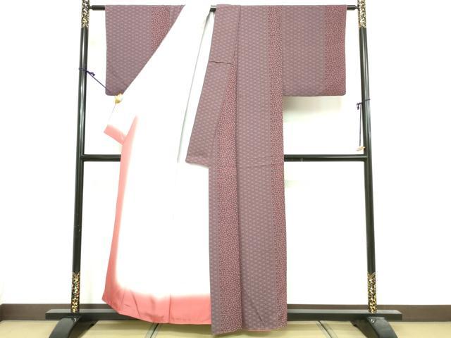 平和屋着物■上質な小紋 麻の葉文様 小花 正絹 逸品 DABG6130xg