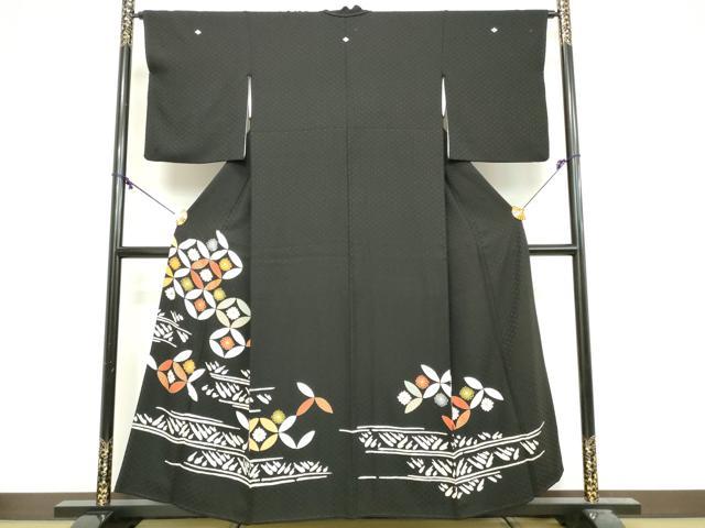 平和屋着物■豪華黒留袖 七宝花文 金銀彩 正絹 逸品 DABG6135xg