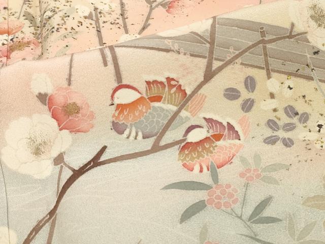 平和屋着物■訪問着 鴛鴦枝花文 暈し染め 金彩 正絹 逸品 DABG6156xg