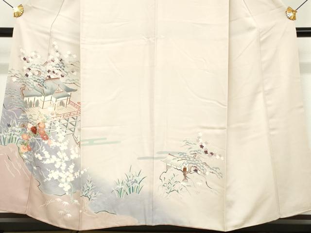 平和屋着物■訪問着 刺繍 風景草花文 正絹 逸品 DABG6168xg