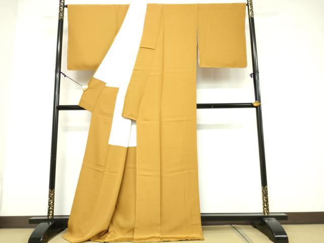 平和屋着物■上質な色無地 染色師 一間憲次 反端付き 櫨染色 正絹 逸品 未使用 DABG6174xg