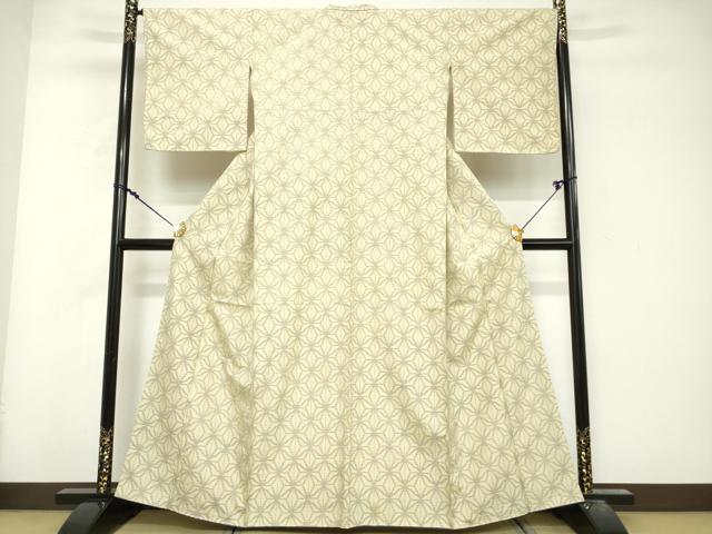 平和屋着物■上質な紬 麻の葉文様 正絹 逸品 DABG6183xg
