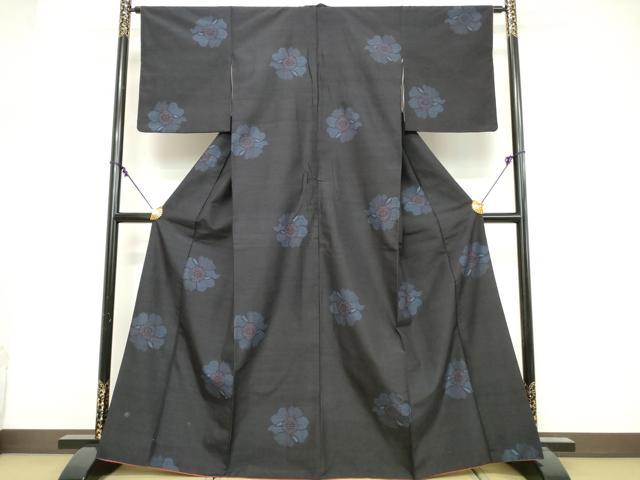 平和屋着物■結城紬 100亀甲 飛び亀甲柄 舞花文 正絹 逸品 DABG6203xg