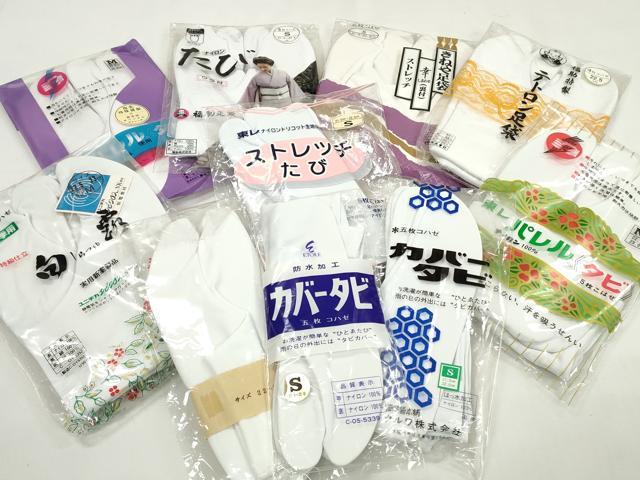平和屋着物▼和装小物 足袋まとめて10点 白足袋 ストレッチ足袋 福助 21.5cm~24.0cm 逸品 未使用 DABG6309xg