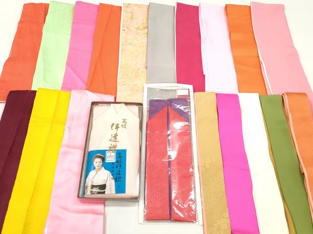 平和屋着物▼和装小物 重ね衿・伊達衿まとめて20点 紗綾形 舞花 菊地紋 箔散らし 金彩 未使用品あり 逸品 DABG6405xg