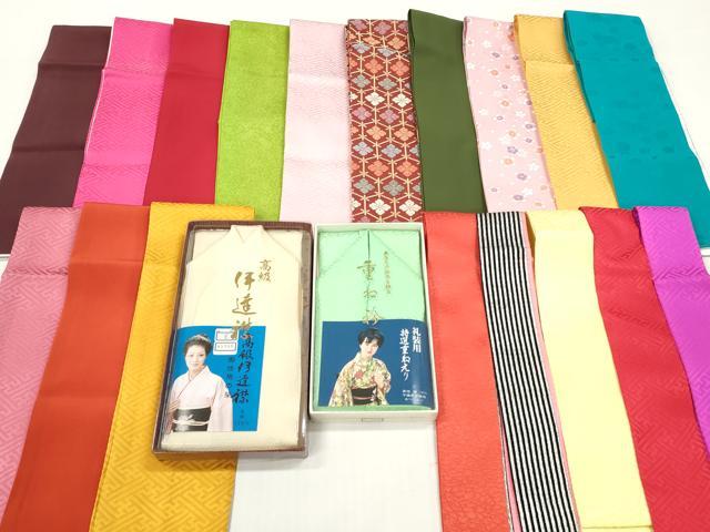 平和屋着物▼和装小物 重ね衿・伊達衿まとめて20点 紗綾形 舞桜 亀甲花 金銀糸 未使用品あり 逸品 DABG6416xg