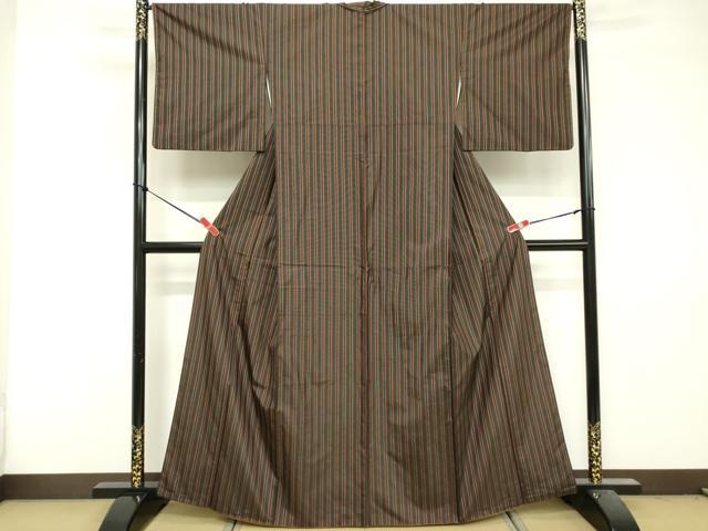 平和屋着物■本場大島紬 間道 正絹 逸品 DABG6534cd