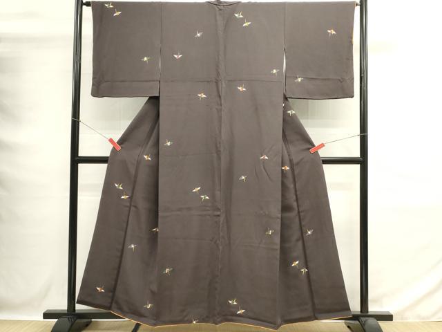 平和屋着物■上質な小紋 折り鶴文 金彩 正絹 逸品 DABG6638cd