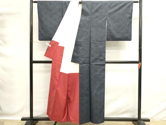 平和屋着物■本場大島紬 7マルキ 麻の葉文様 正絹 逸品 DABG6653cd