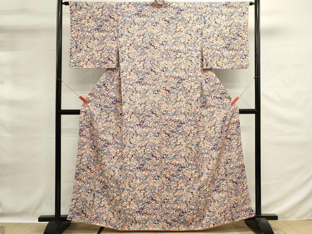 平和屋着物■上質な小紋 枝花文 正絹 逸品 DABG6689cd