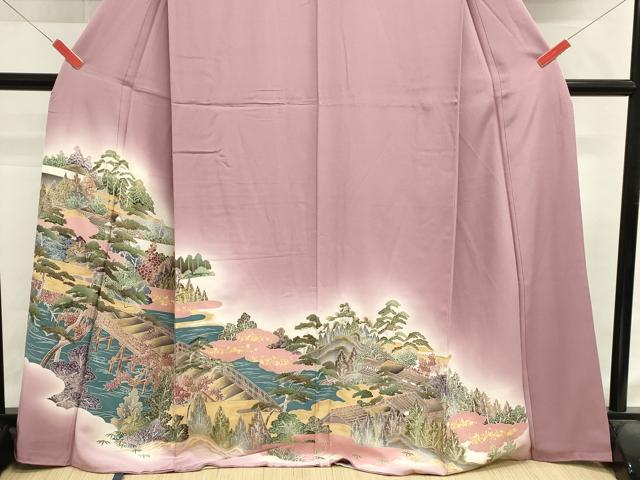 平和屋着物■豪華色留袖 渡橋風景文 暈し染め 金彩 正絹 逸品 DABG6690cd