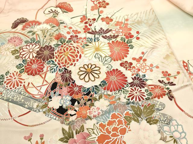 平和屋着物■豪華振袖 駒刺繍 花籠文 暈し染め 金銀彩 正絹 逸品 DABG6731cd