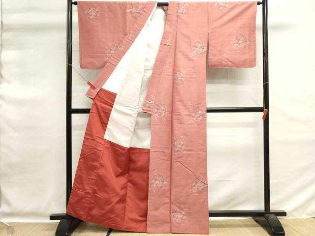 平和屋着物■上質な紬 雪輪花文 正絹 逸品 DABG6742cd