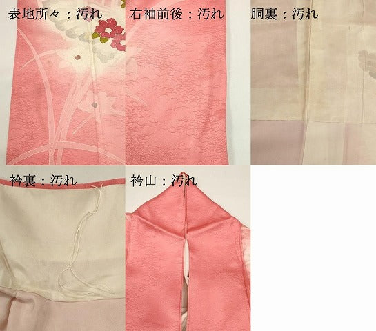 平和屋着物■訪問着 花蝶文 暈し染め 金糸 正絹 逸品DABG6750cd