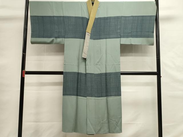 平和屋着物■男性 長襦袢 袷 横段文 格子 正絹 逸品 DABG6774cd