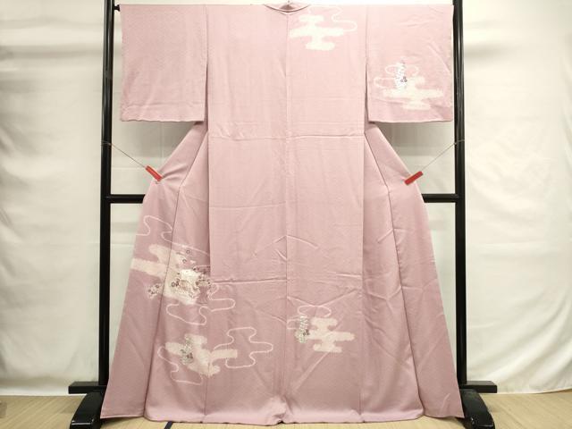 平和屋着物■訪問着 絞り 刺繍 御所車花文 やまと誂製 正絹 逸品 DABG6786cd