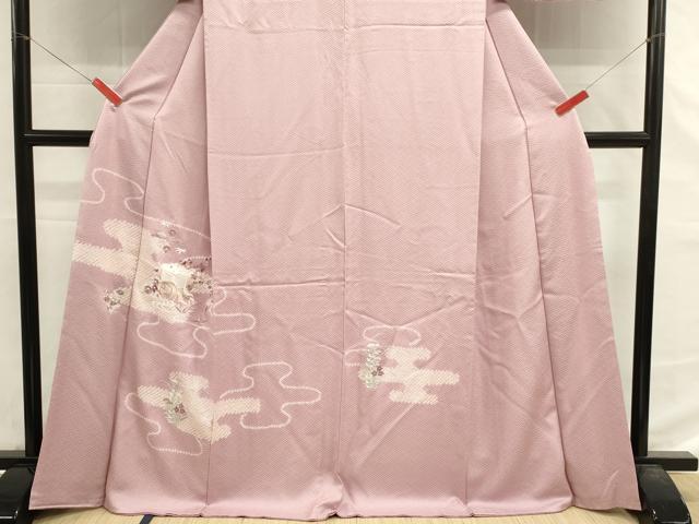 平和屋着物■訪問着 絞り 刺繍 御所車花文 やまと誂製 正絹 逸品 DABG6786cd