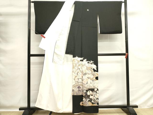 平和屋着物■豪華黒留袖 駒刺繍 流水花鳥文 金銀彩 正絹 逸品 DABG6801cd