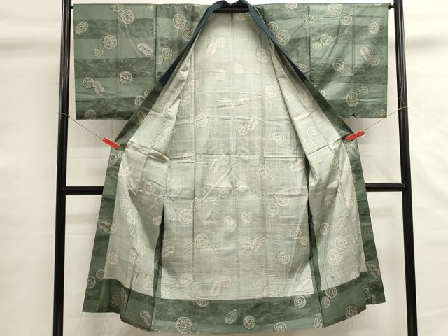平和屋着物■男性 長襦袢 無双仕立て 古銭文 正絹 逸品 DABG6816cd