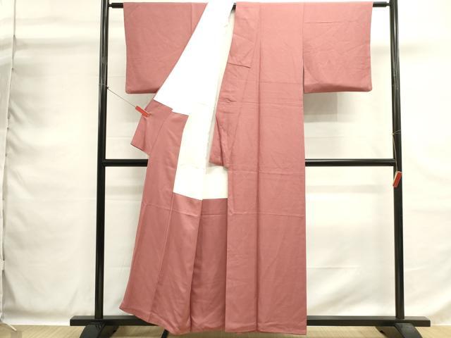平和屋着物■上質な色無地 草葉地紋 薄紅色 正絹 逸品 DABG6861cd