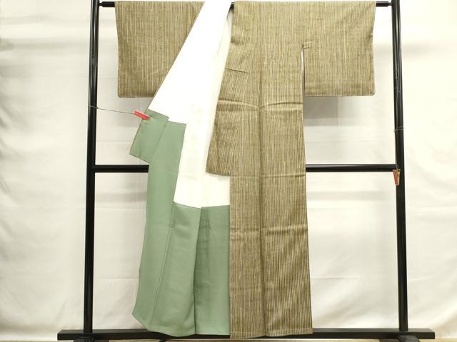 平和屋着物■上質な紬 間道 正絹 逸品 DABG6864cd