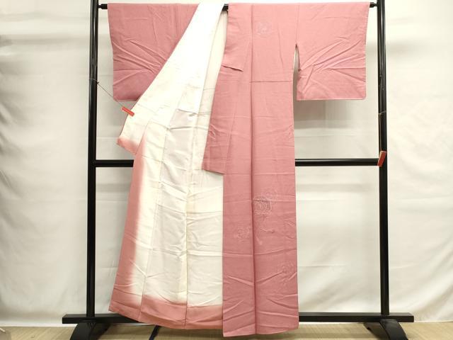 平和屋着物■中国三大刺繍 スワトウ刺繍 汕頭刺繍 総刺繍 無地絵羽訪問着 舞花文 鴇色 正絹 逸品 DABG6907cd