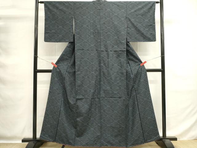 平和屋着物■上質な紬 双鶴菱文 正絹 逸品 DABG6923cd