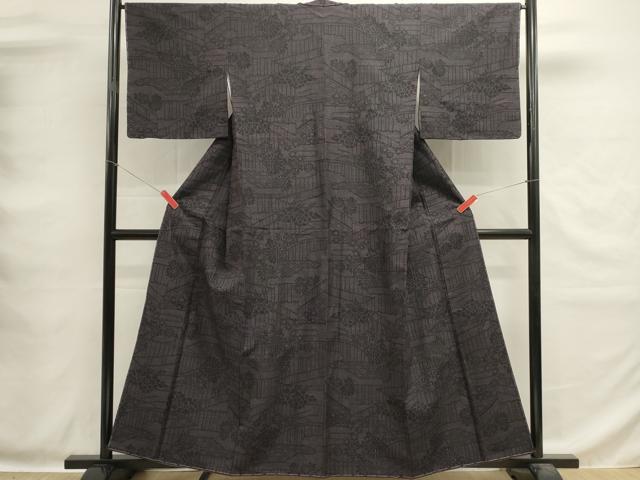 平和屋着物■結城紬 80亀甲 草花文 正絹 逸品 未使用 DABG6925cd