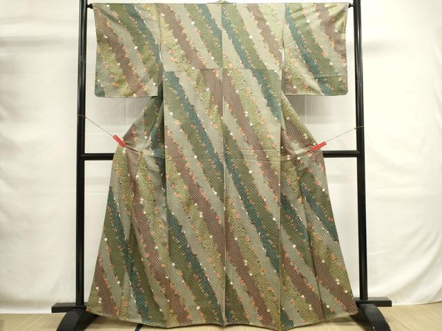 平和屋着物■上質な小紋 舞花文 金彩 正絹 逸品 DABG6945cd