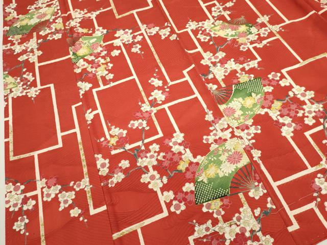 平和屋着物■上質な小紋 扇面花文 金彩 正絹 逸品 DABG6956cd