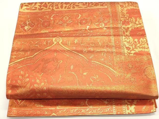 平和屋着物◎六通柄袋帯 古代エジプト文様 金糸 正絹 逸品 DABG6999cd