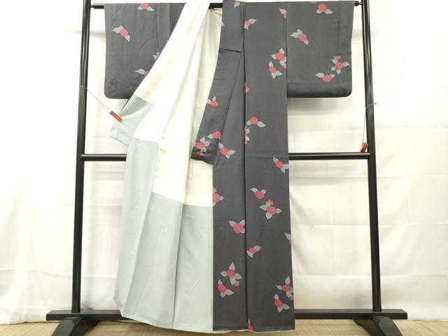 平和屋着物■上質な小紋 光琳椿 正絹 逸品 DABG7048zy