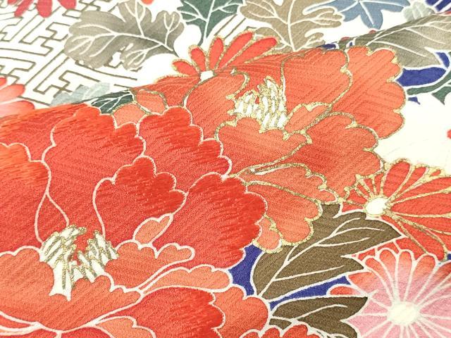 平和屋着物■豪華振袖 刺繍 渡橋花筏文 金彩 正絹 逸品 DABG7071zy