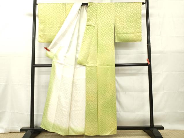 平和屋着物■上質な小紋 花青海波地紋 暈し染め 正絹 逸品 DABG7087zy