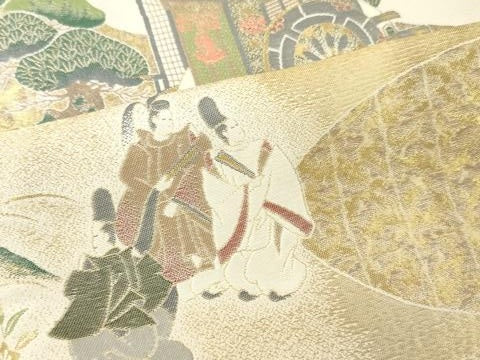 平和屋着物■豪華色留袖 寿光織 澪標図 暈し染め 金銀糸 ロング丈 正絹 逸品 DABG7089zy