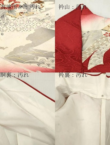 平和屋着物■豪華振袖 文箱草花文 暈し染め 金彩 正絹 逸品 DABG7113zy