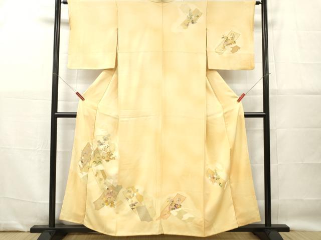 平和屋着物■訪問着 短冊籬草花文 暈し染め 正絹 逸品 DABG7119zy