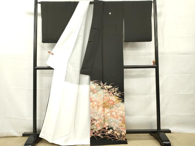平和屋着物■豪華黒留袖 作家物 花筏文 暈し染め 金彩 三越扱い 正絹 逸品 DABG7120zy