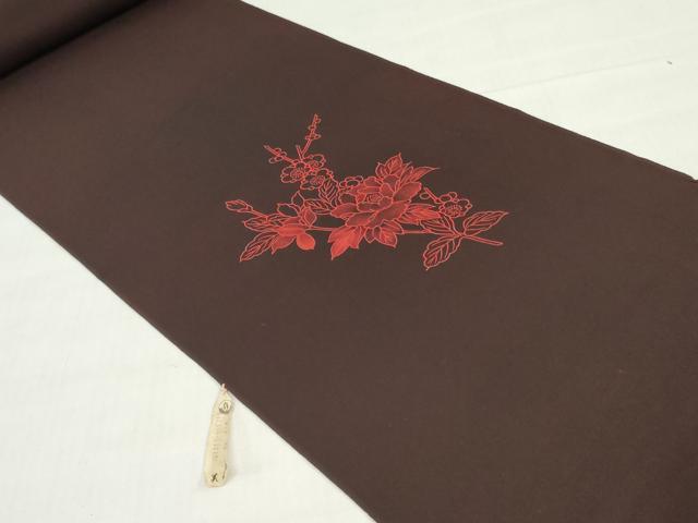 平和屋着物▼羽織・コート 反物 羽尺 枝花文 逸品 未使用 DABG7186zy