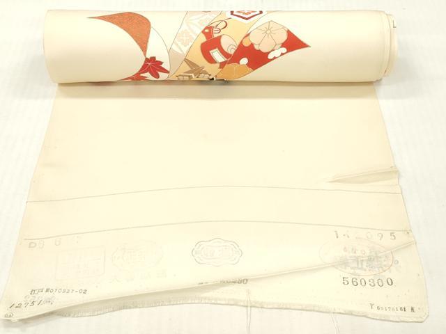 平和屋着物▼付下げ 反物 着尺 駒刺繍 束ね熨斗吉祥花文 金彩 そごう扱い 逸品 未使用 DABG7209zy