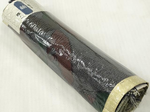 平和屋着物▼紬 反物 着尺 扇面文 証紙付き 逸品 未使用 DABG7298zy